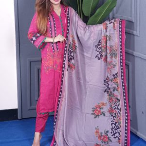 Premium Quality Al Karam Swiss Cotton Lawn Three Piece