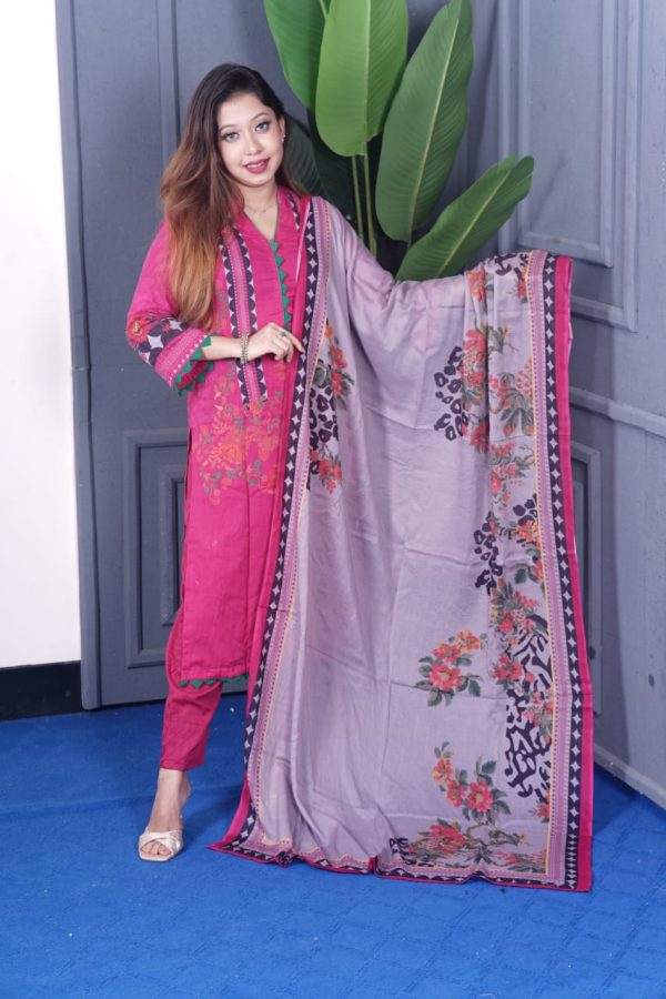 Premium Quality Al Karam Swiss Cotton Lawn Three Piece