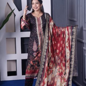 Exclisiv Quality Tawakkal Cotton Lawn Three Piece Katan Orna