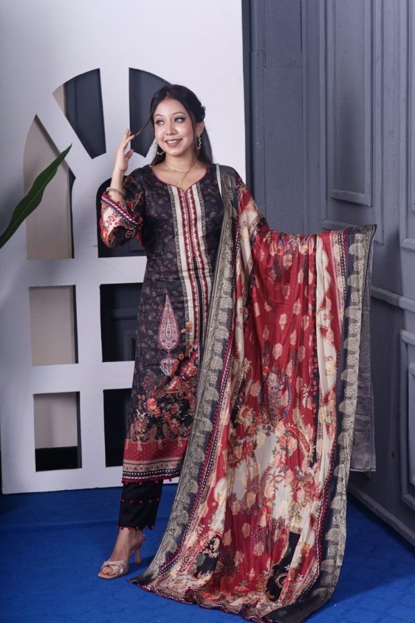 Exclisiv Quality Tawakkal Cotton Lawn Three Piece Katan Orna